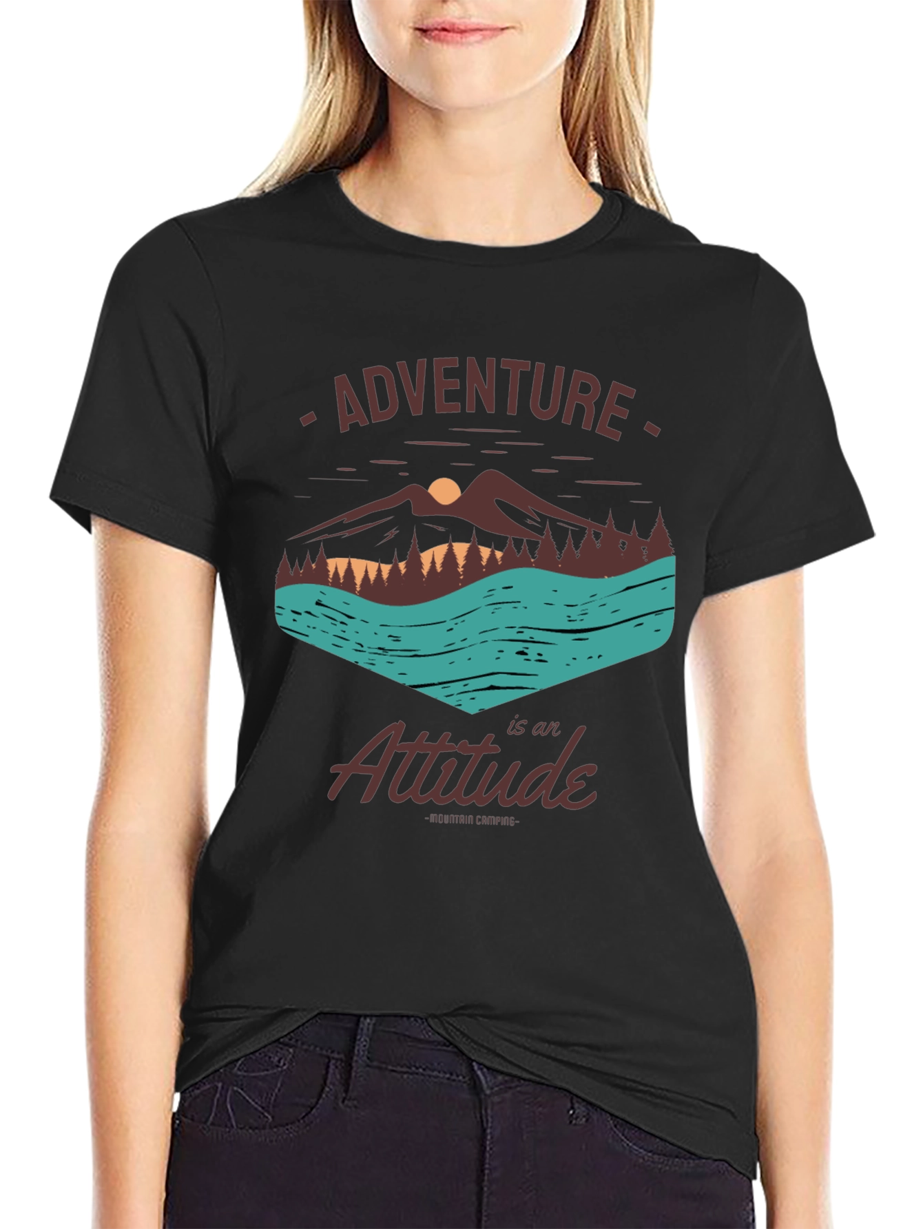 Adventure Attitude Black Graphic Tee