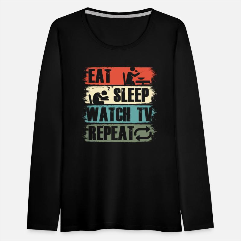 Eat Sleep Watch TV Television Movie Show Gift