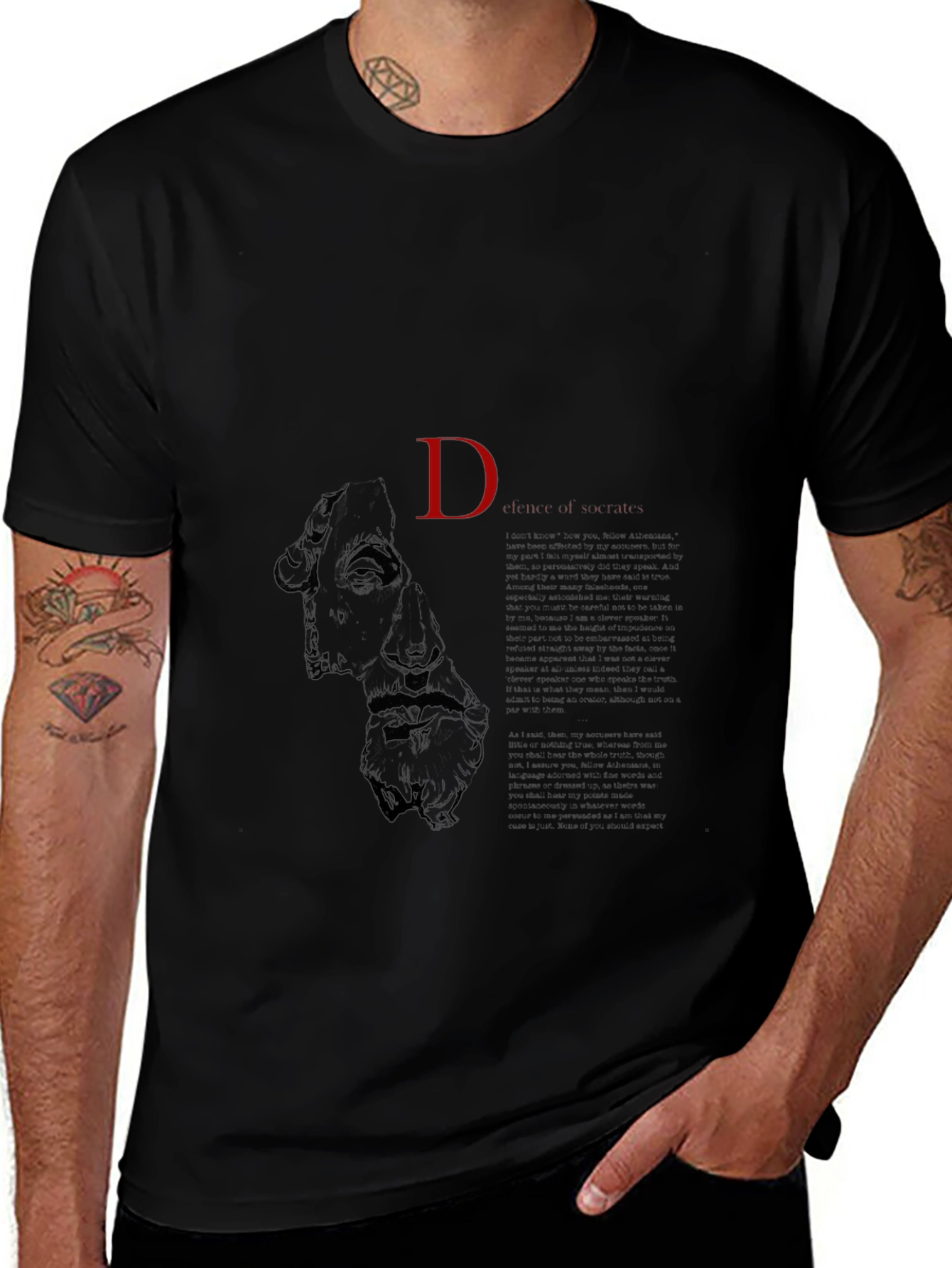 Mens Graphic Print T-Shirt - Black