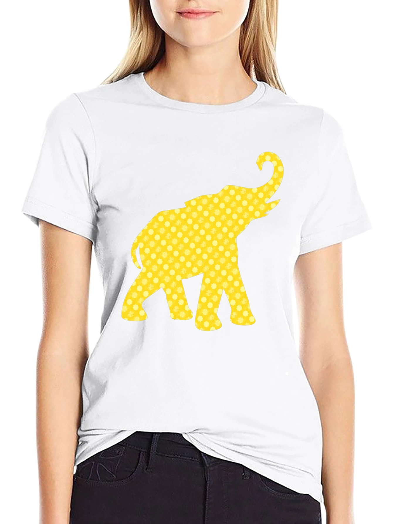 Elephant Print Black T-Shirt