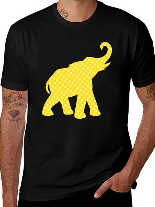 Elephant Print Black T-Shirt