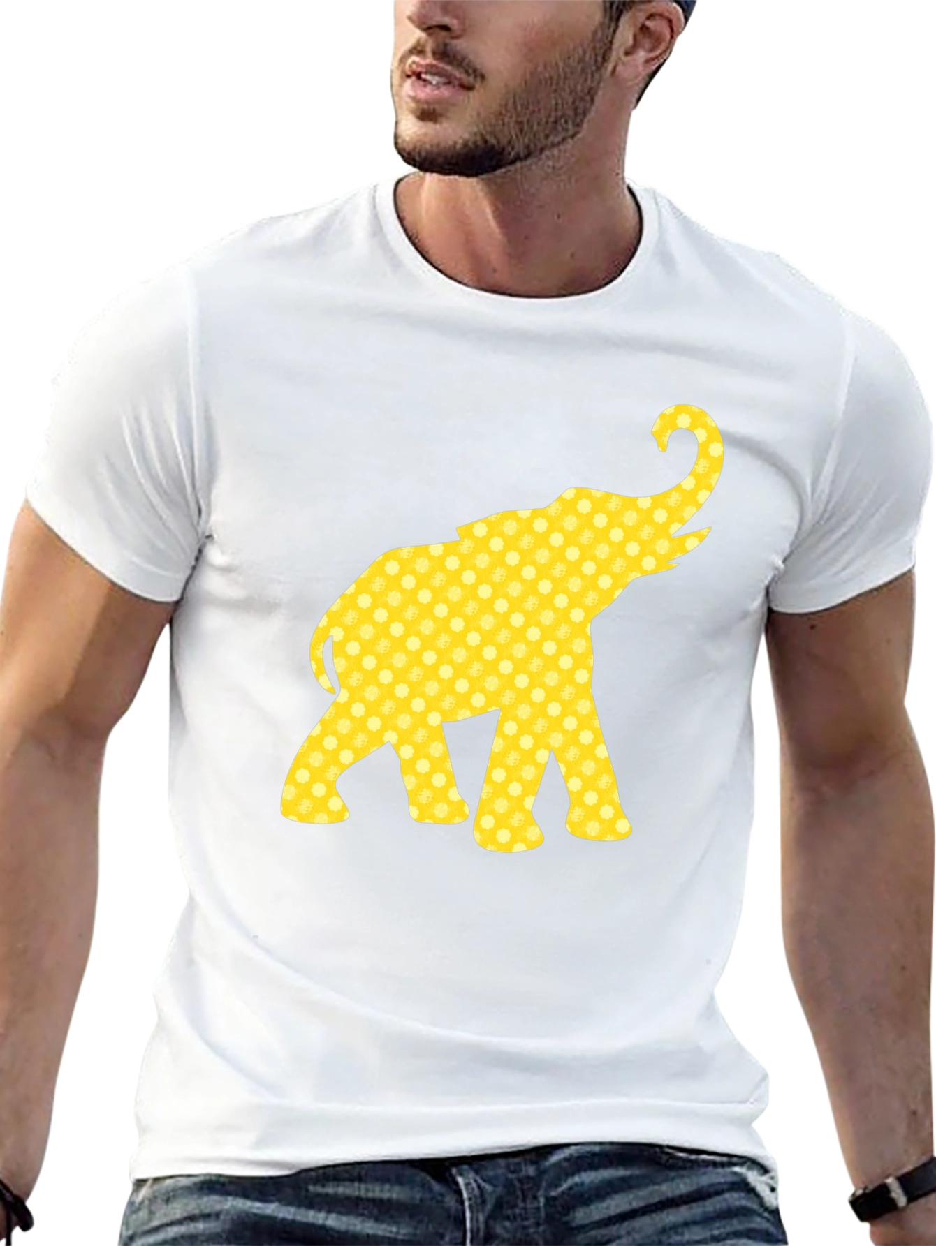 Elephant Print Black T-Shirt