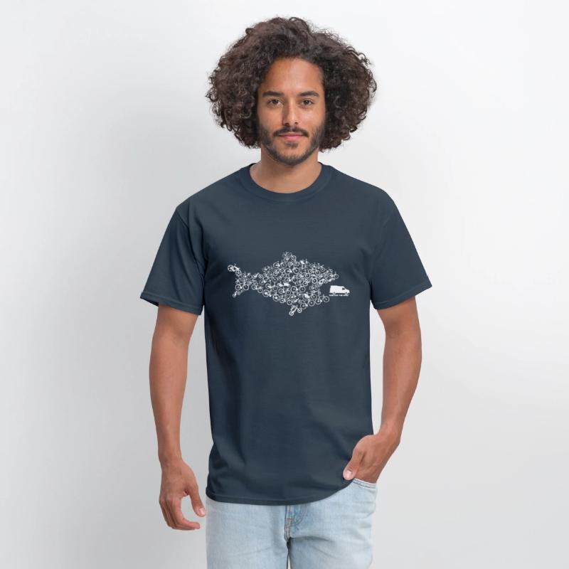 Eco Fish Bike Tee Shark Cycling Bicycle Green Funn