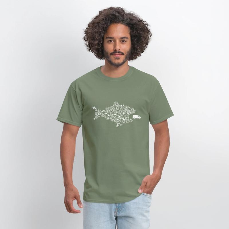 Eco Fish Bike Tee Shark Cycling Bicycle Green Funn