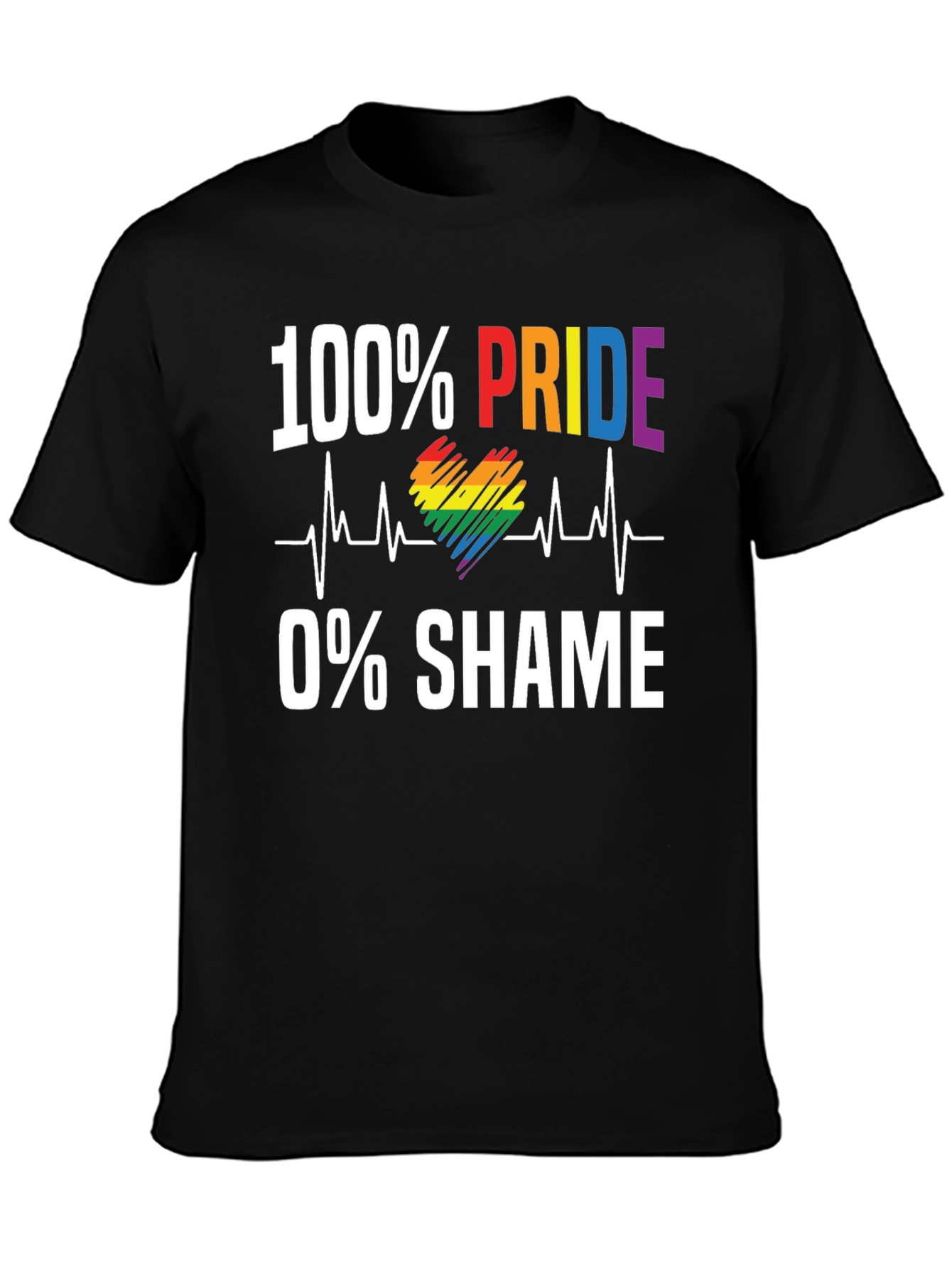 100% Pride 0% Shame LGBTQ+ T-Shirt