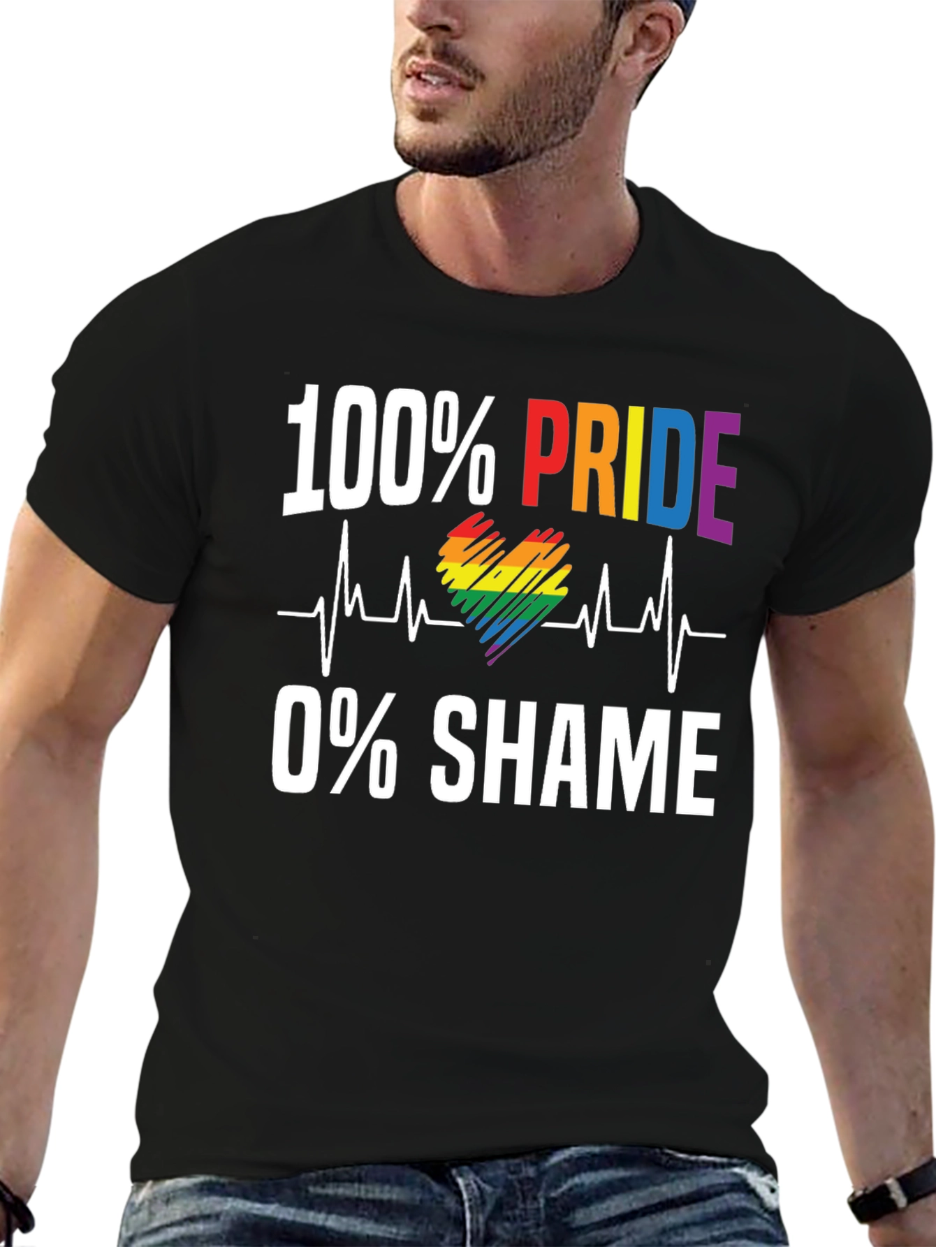 100% Pride 0% Shame LGBTQ+ T-Shirt