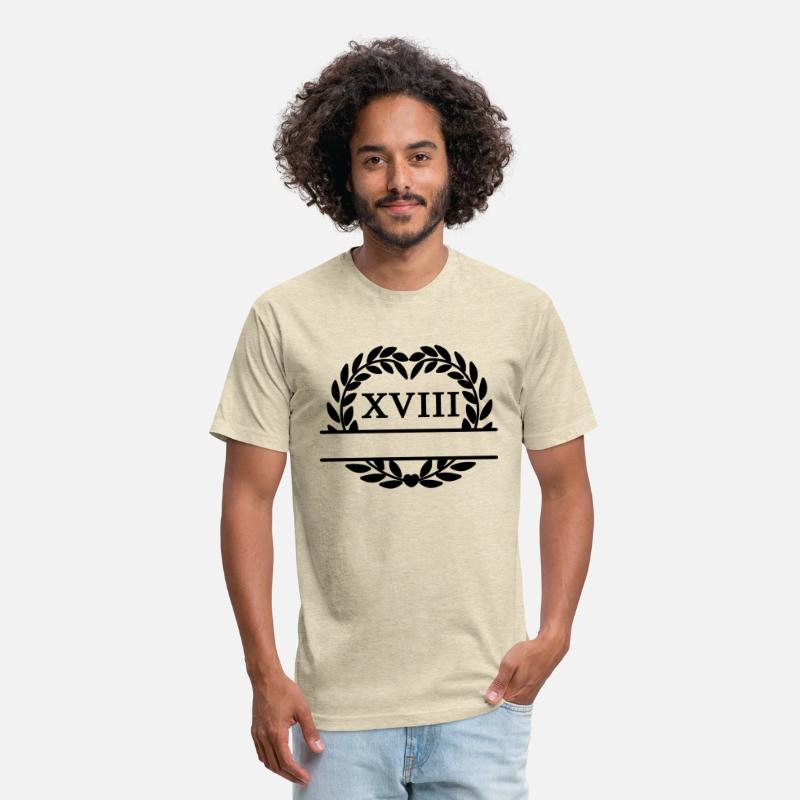 eighteen years, laurel wreath in Latin numerals