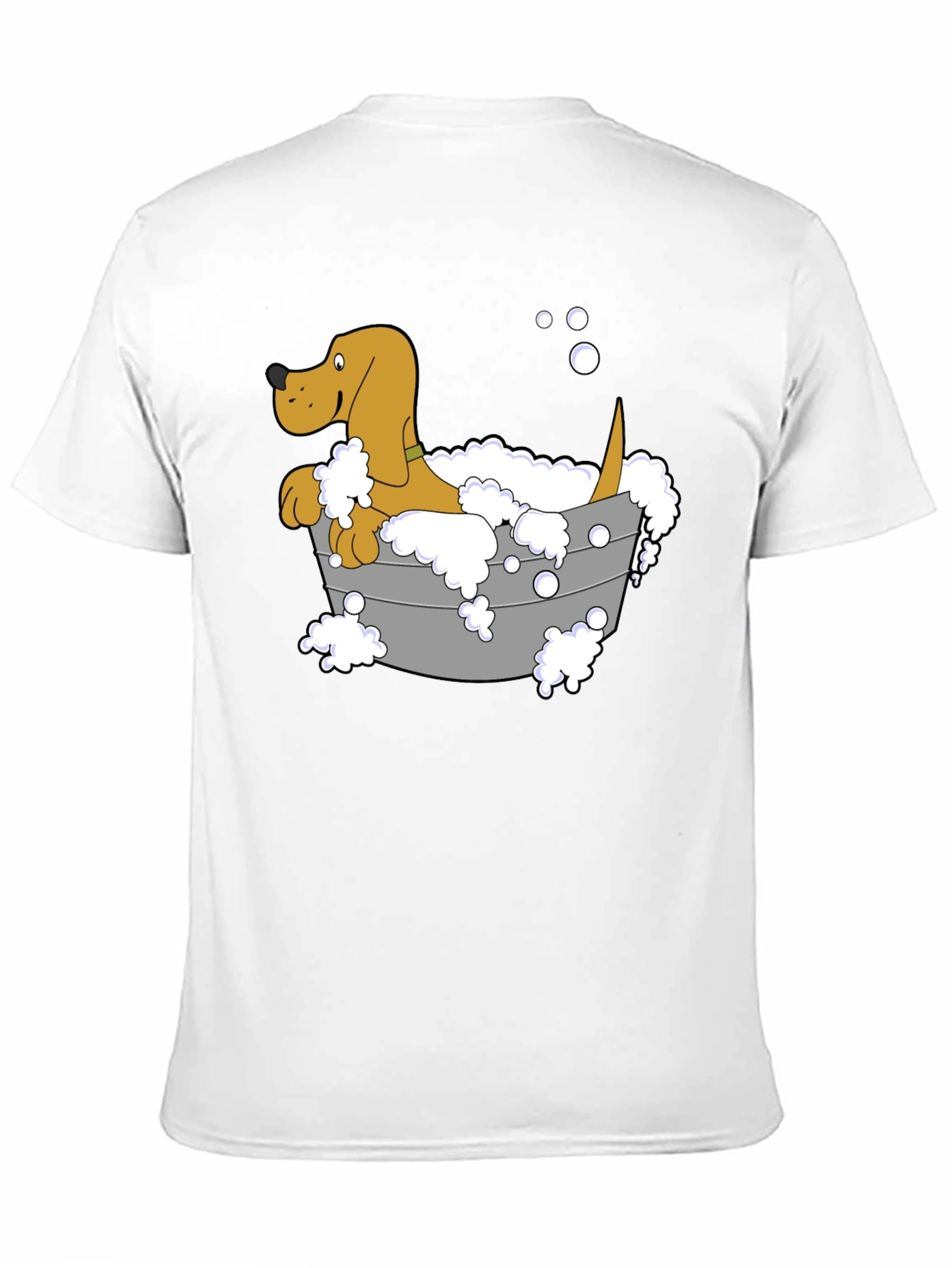 Cartoon Dog in Tub Graphic T-Shirt