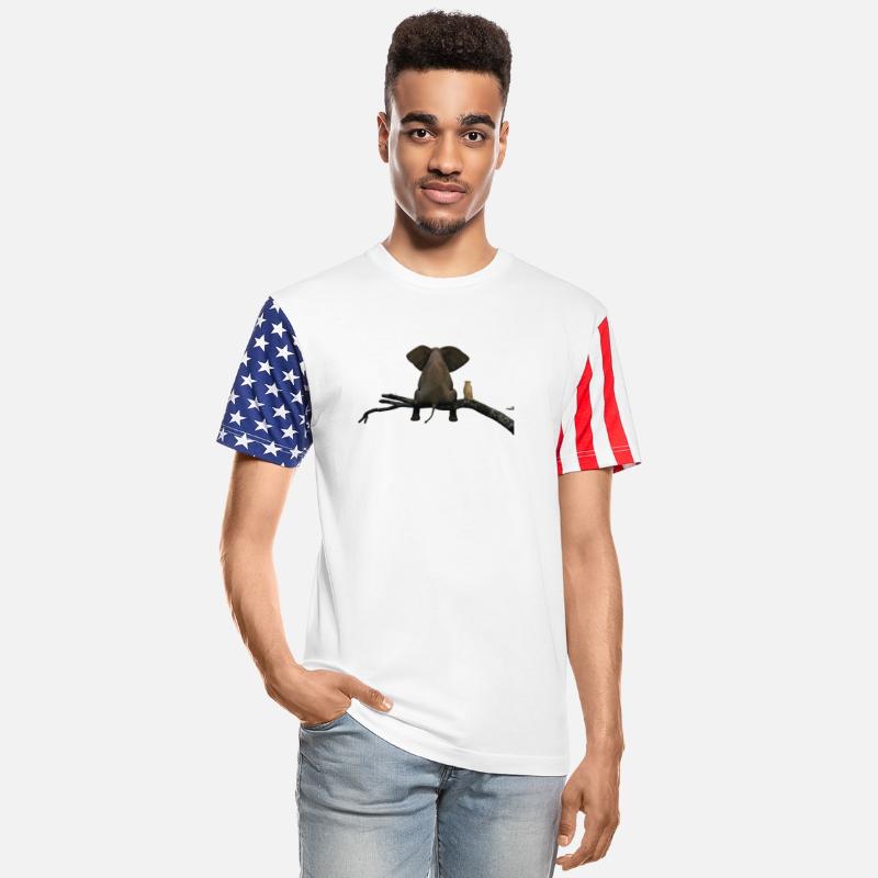 elephant and a dog are sitting on a tree