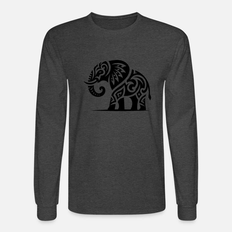 Elephant Art Tattoo With Large Tusks