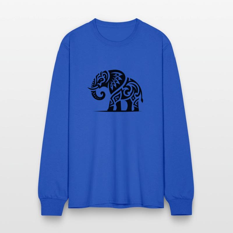 Elephant Art Tattoo With Large Tusks