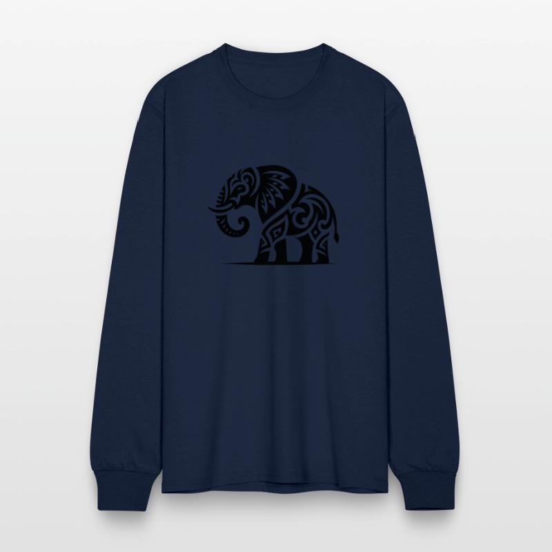 Elephant Art Tattoo With Large Tusks