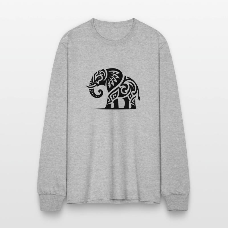 Elephant Art Tattoo With Large Tusks