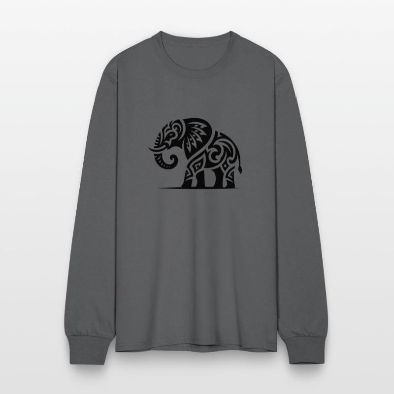 Elephant Art Tattoo With Large Tusks