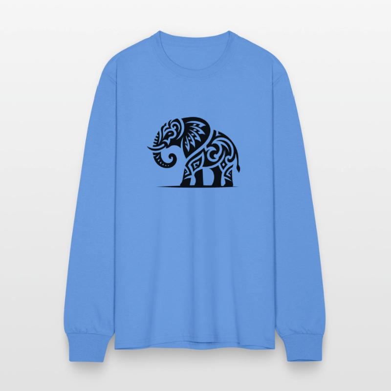 Elephant Art Tattoo With Large Tusks