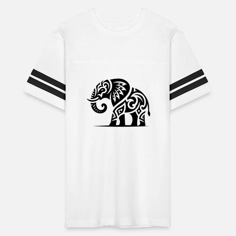 Elephant Art Tattoo With Large Tusks