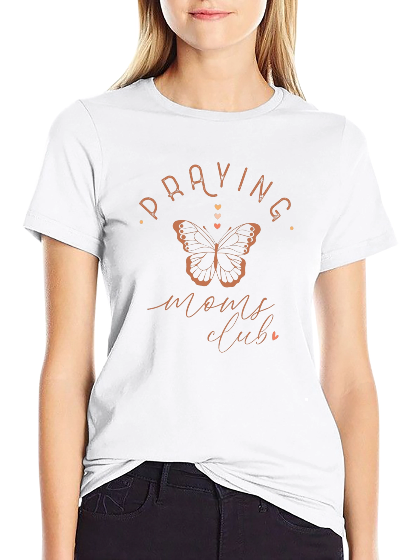 Praying Moms Club Butterfly Graphic T-Shirt