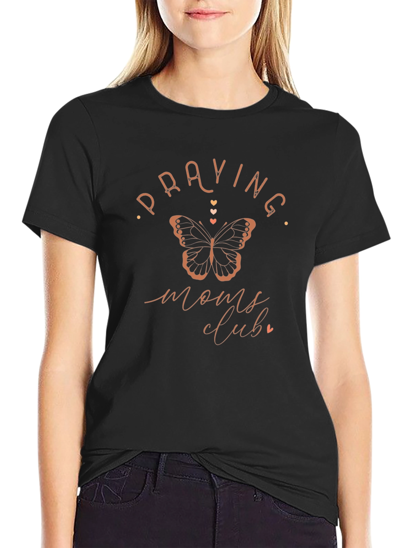 Praying Moms Club Butterfly Graphic T-Shirt