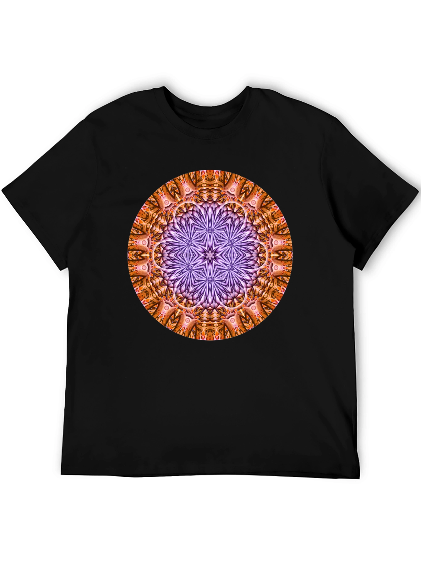 Geometric Mandala T-Shirt - Black