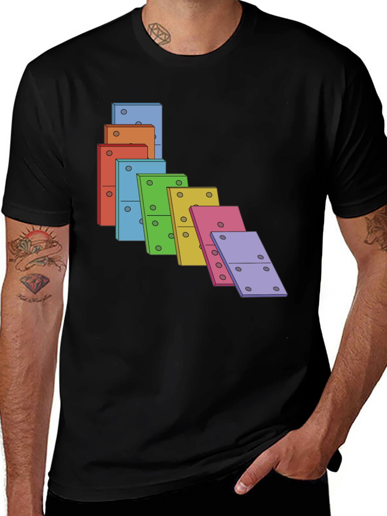 Colorful Falling Domino T-Shirt