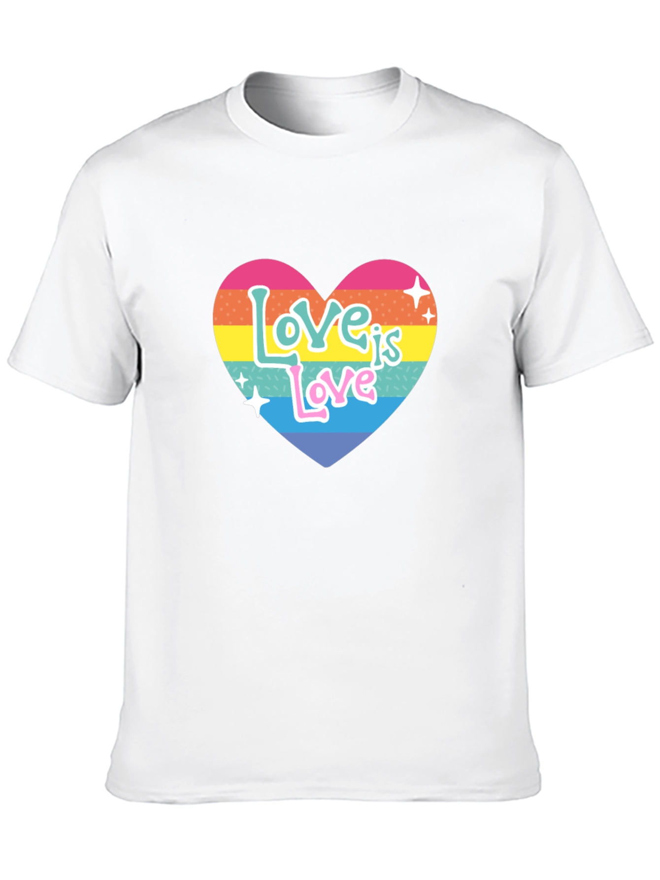 Love is Love Rainbow Heart Graphic Tee - Black