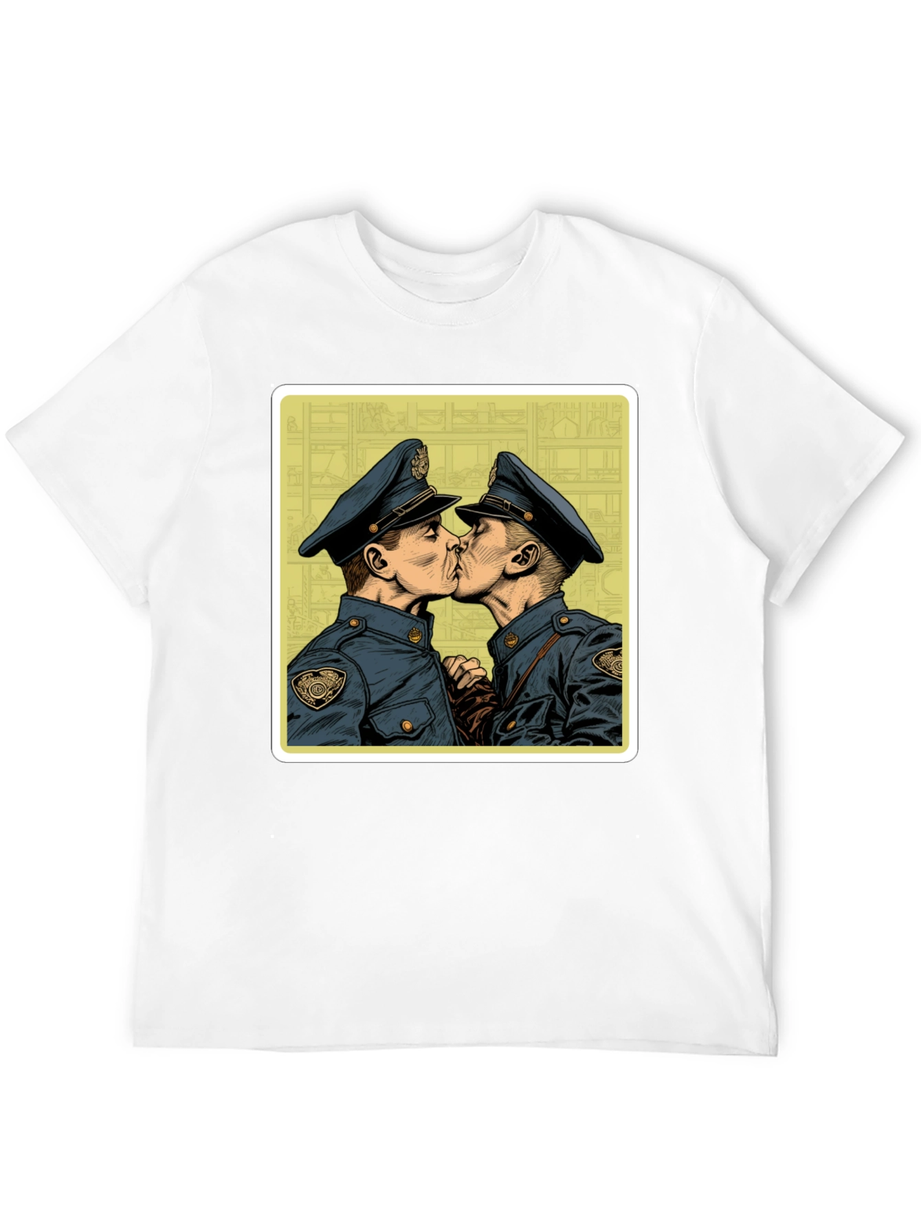 Graphic Tee - Two Kissing Policemen