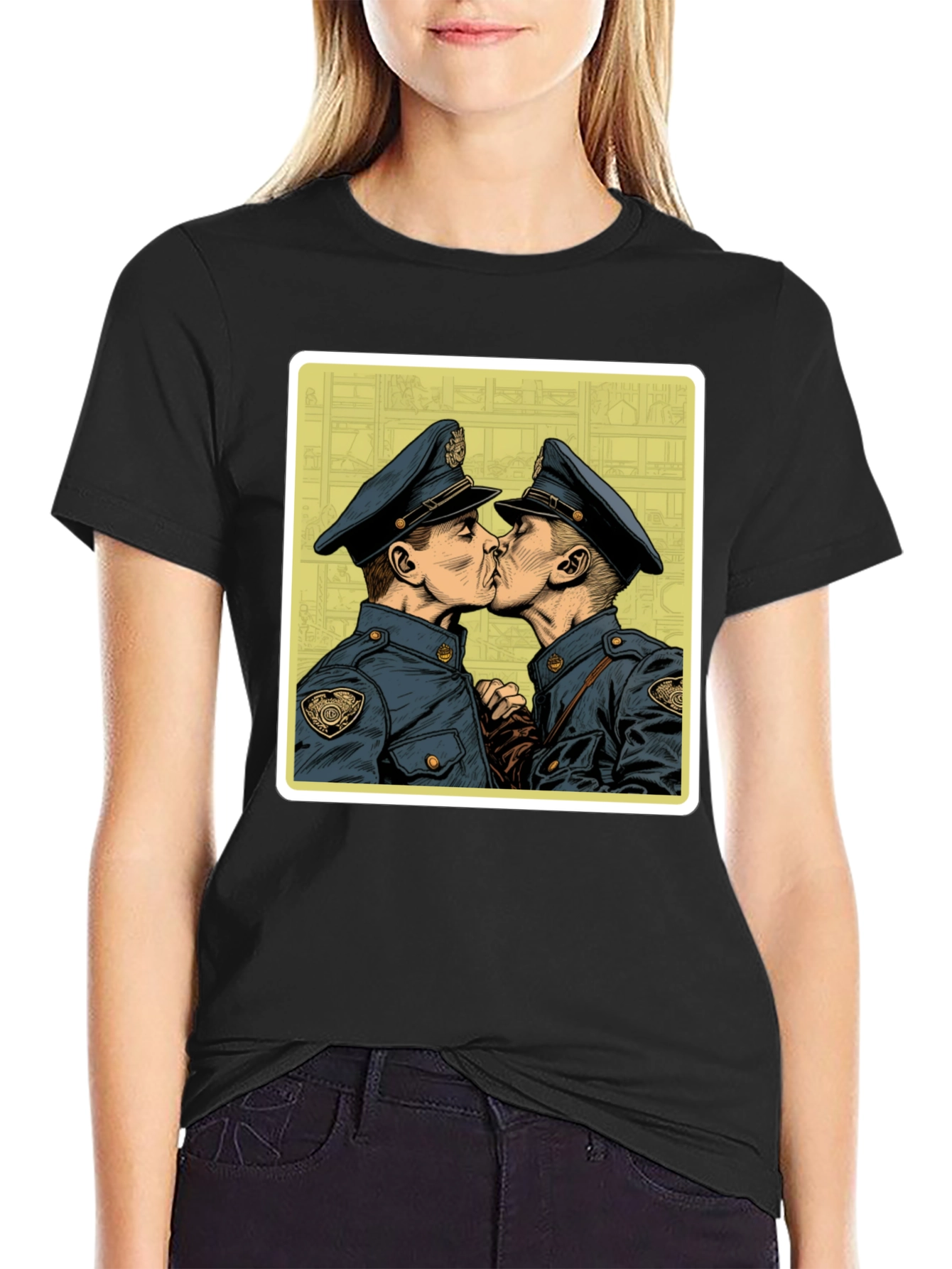 Graphic Tee - Two Kissing Policemen