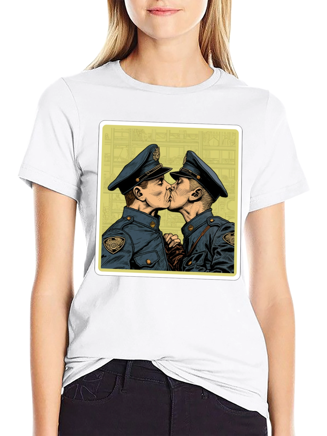Graphic Tee - Two Kissing Policemen