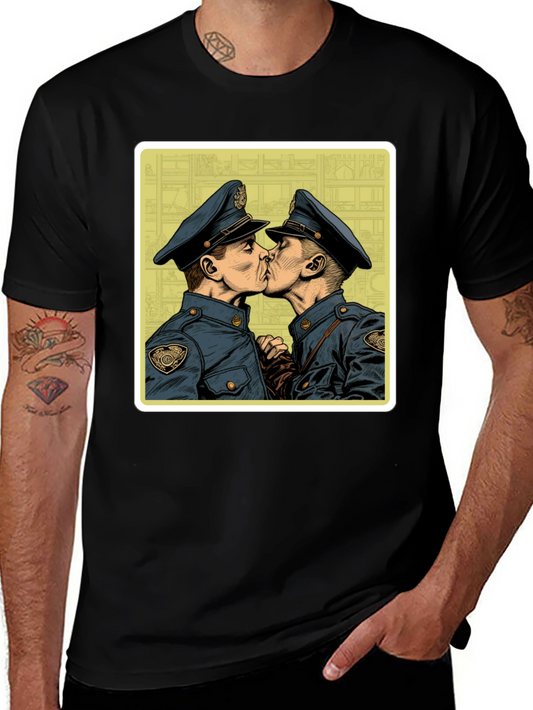 Graphic Tee - Two Kissing Policemen