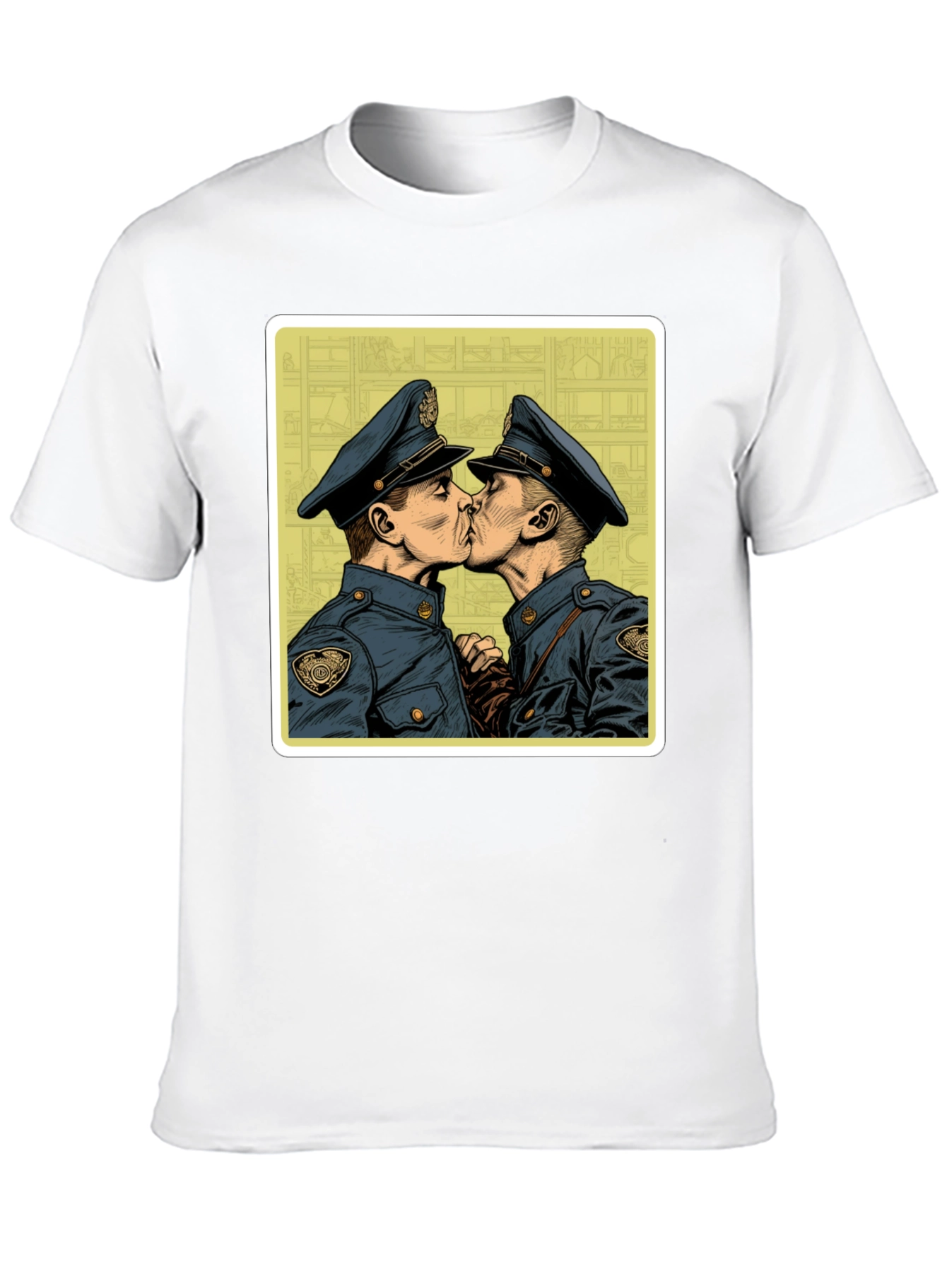 Graphic Tee - Two Kissing Policemen