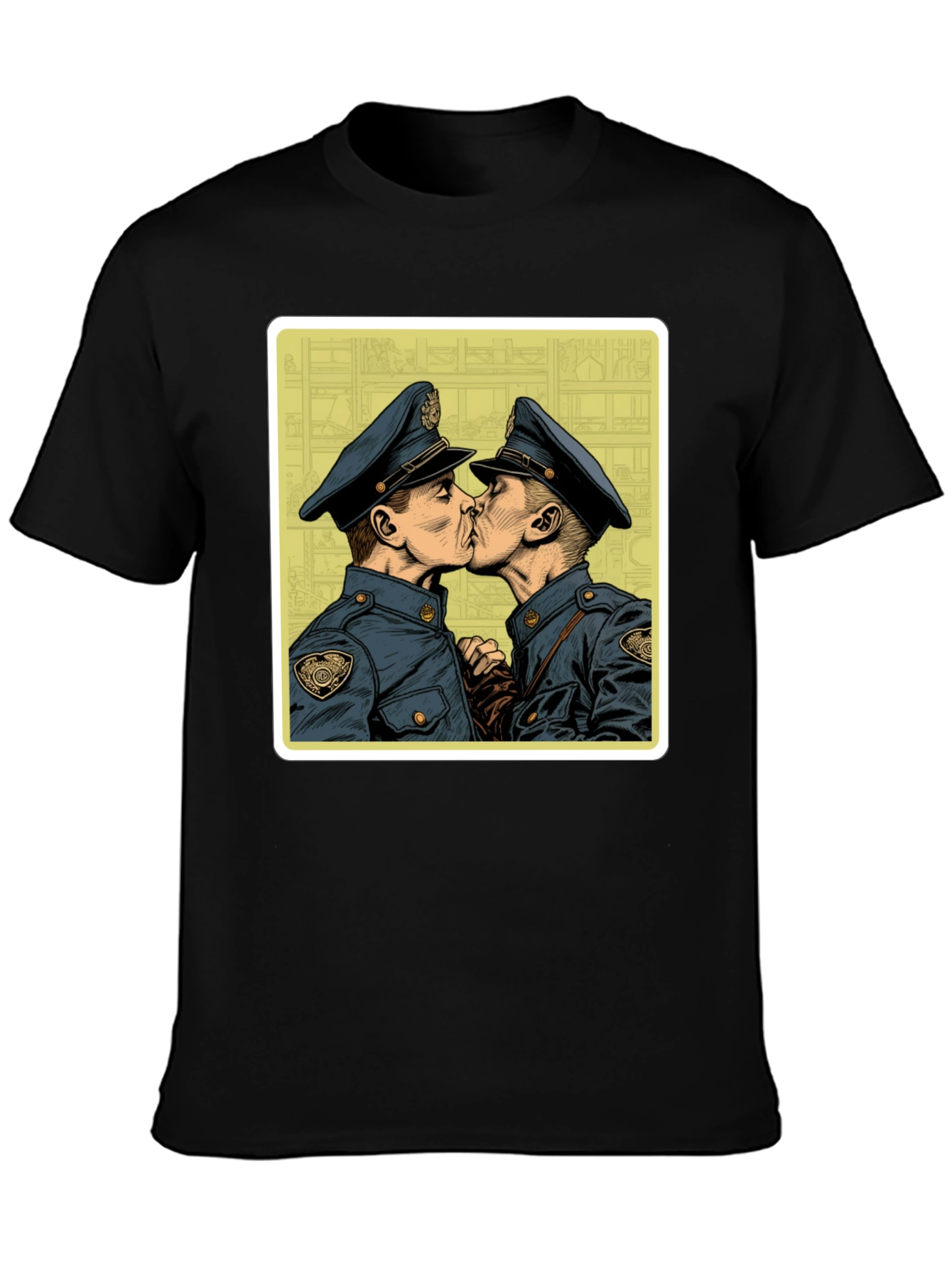 Graphic Tee - Two Kissing Policemen