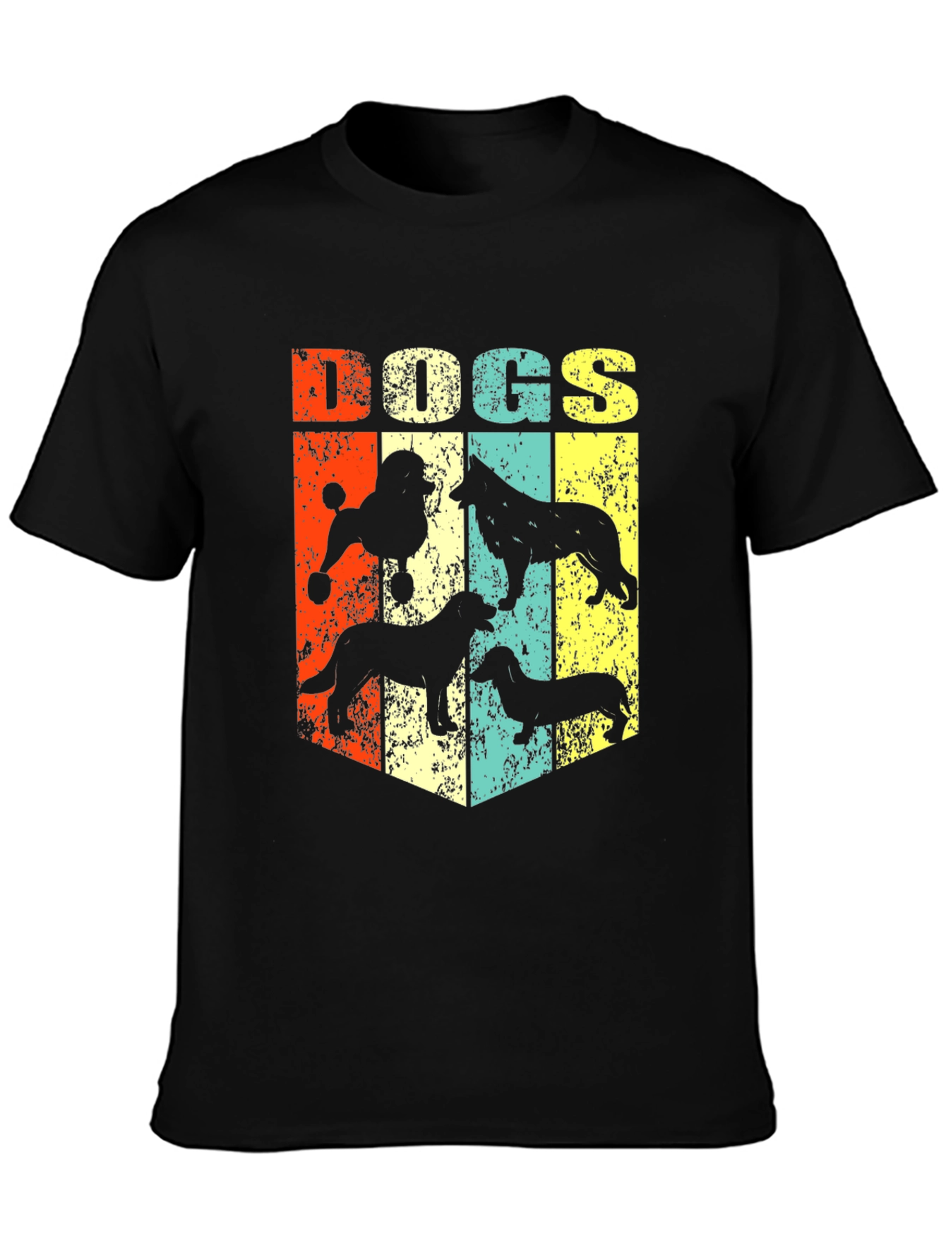 Retro Dog Breed Silhouette Graphic T-Shirt
