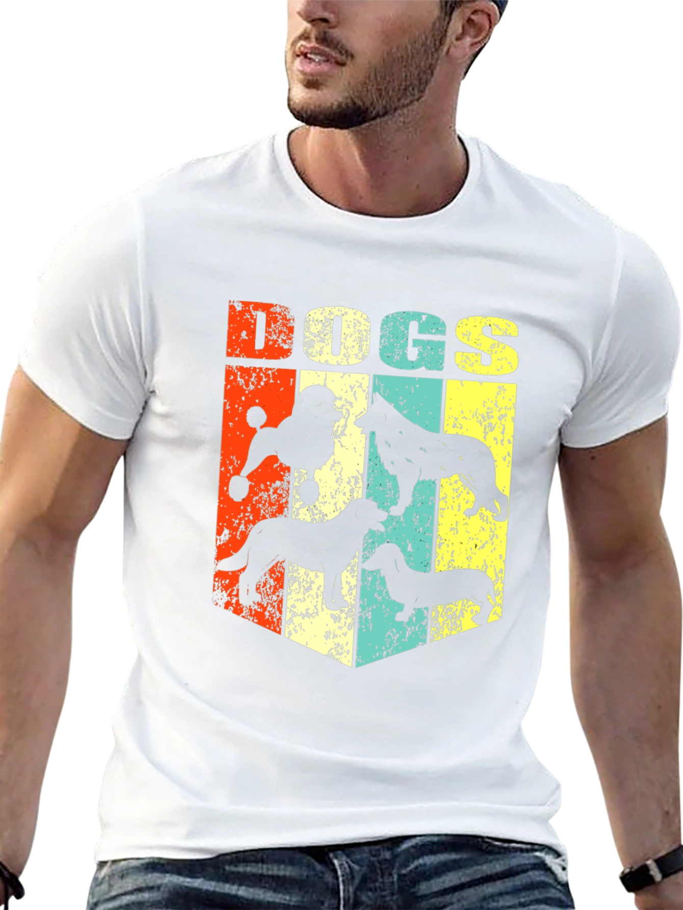 Retro Dog Breed Silhouette Graphic T-Shirt