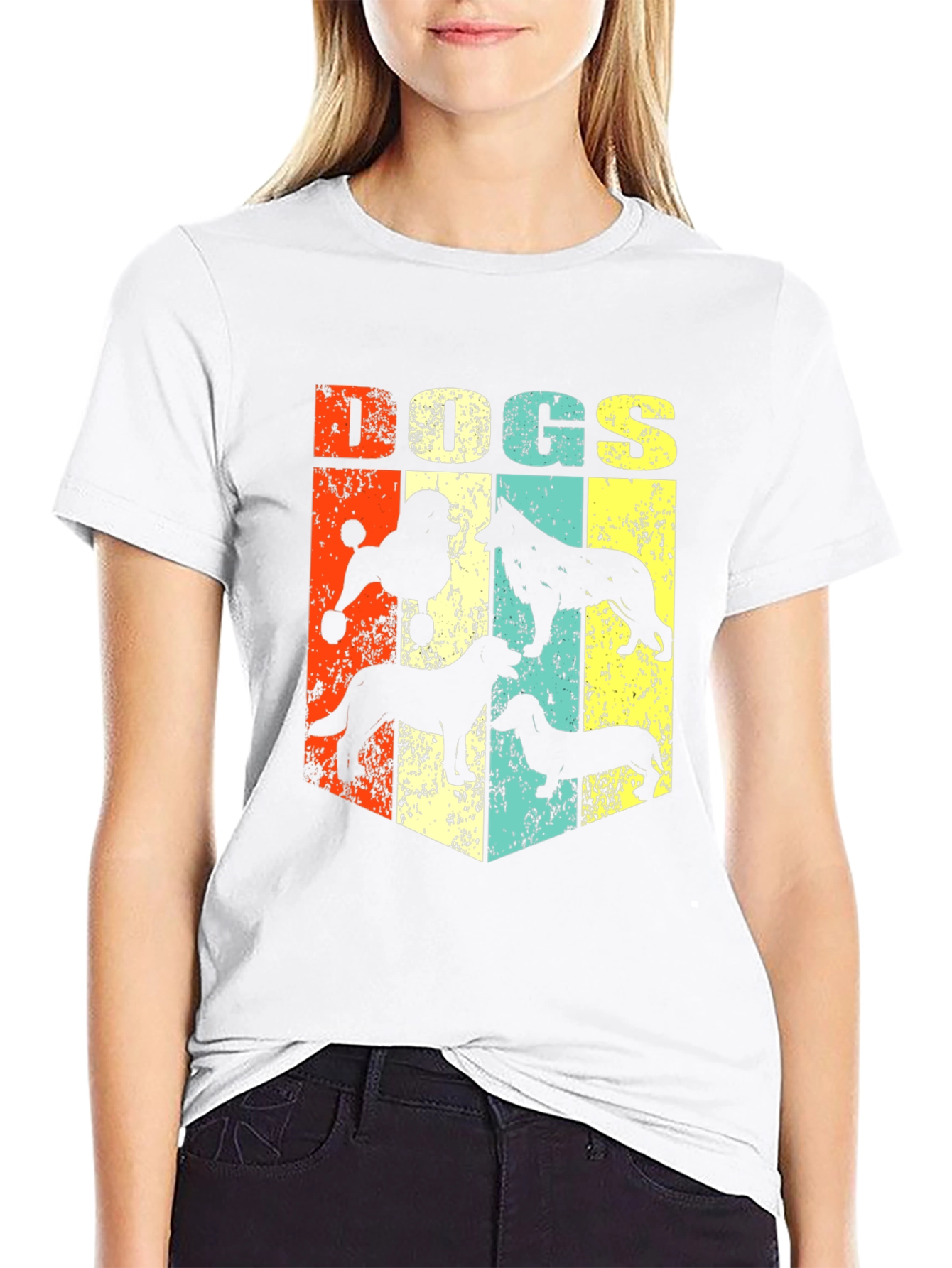Retro Dog Breed Silhouette Graphic T-Shirt