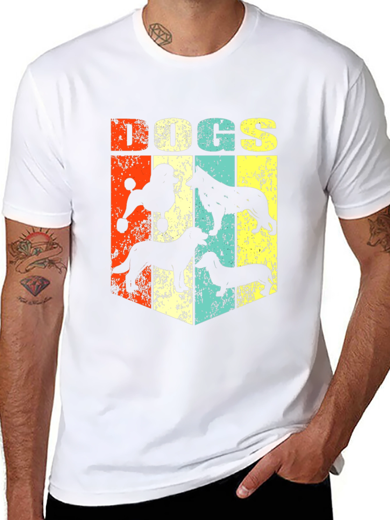 Retro Dog Breed Silhouette Graphic T-Shirt