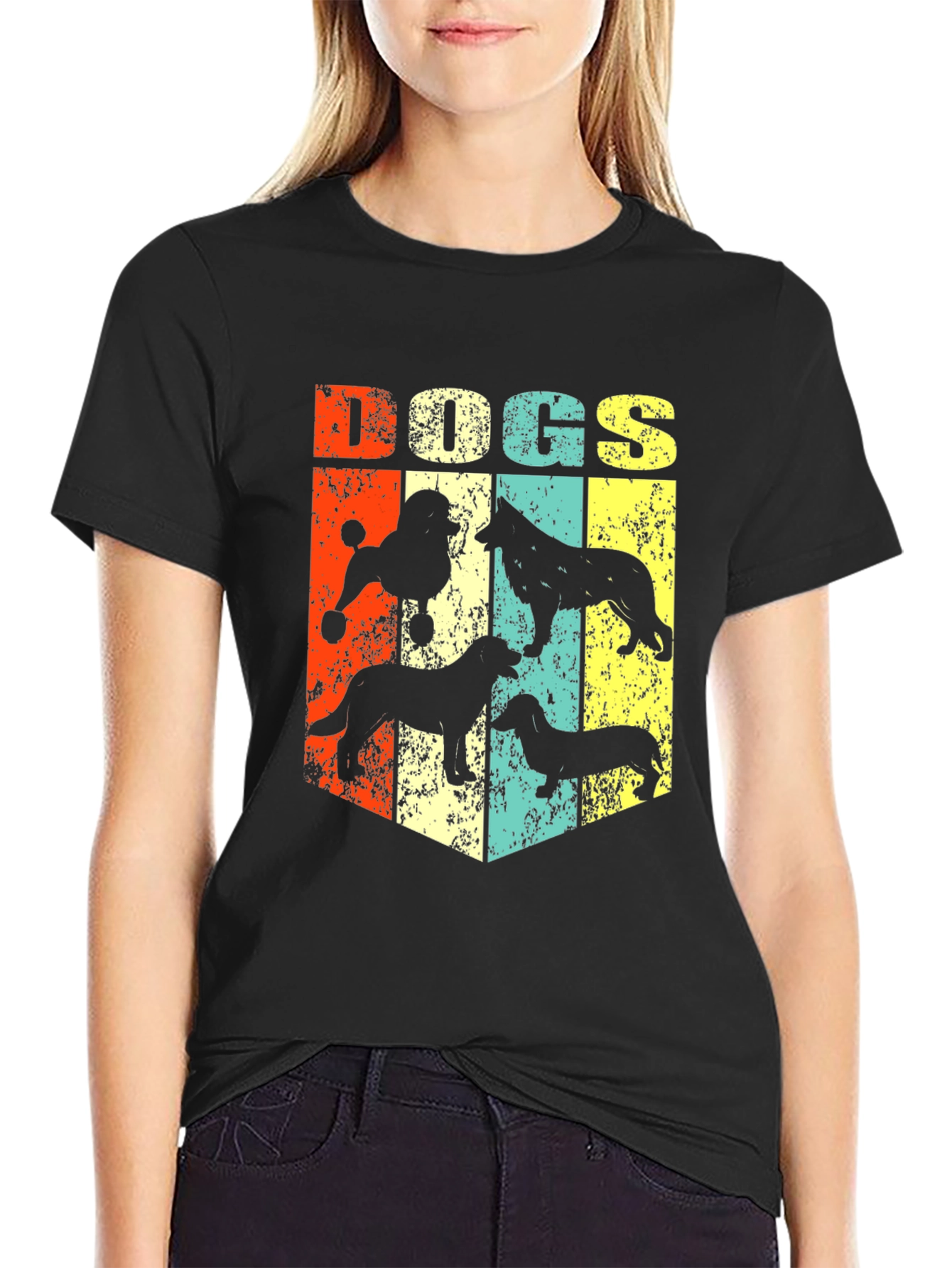 Retro Dog Breed Silhouette Graphic T-Shirt