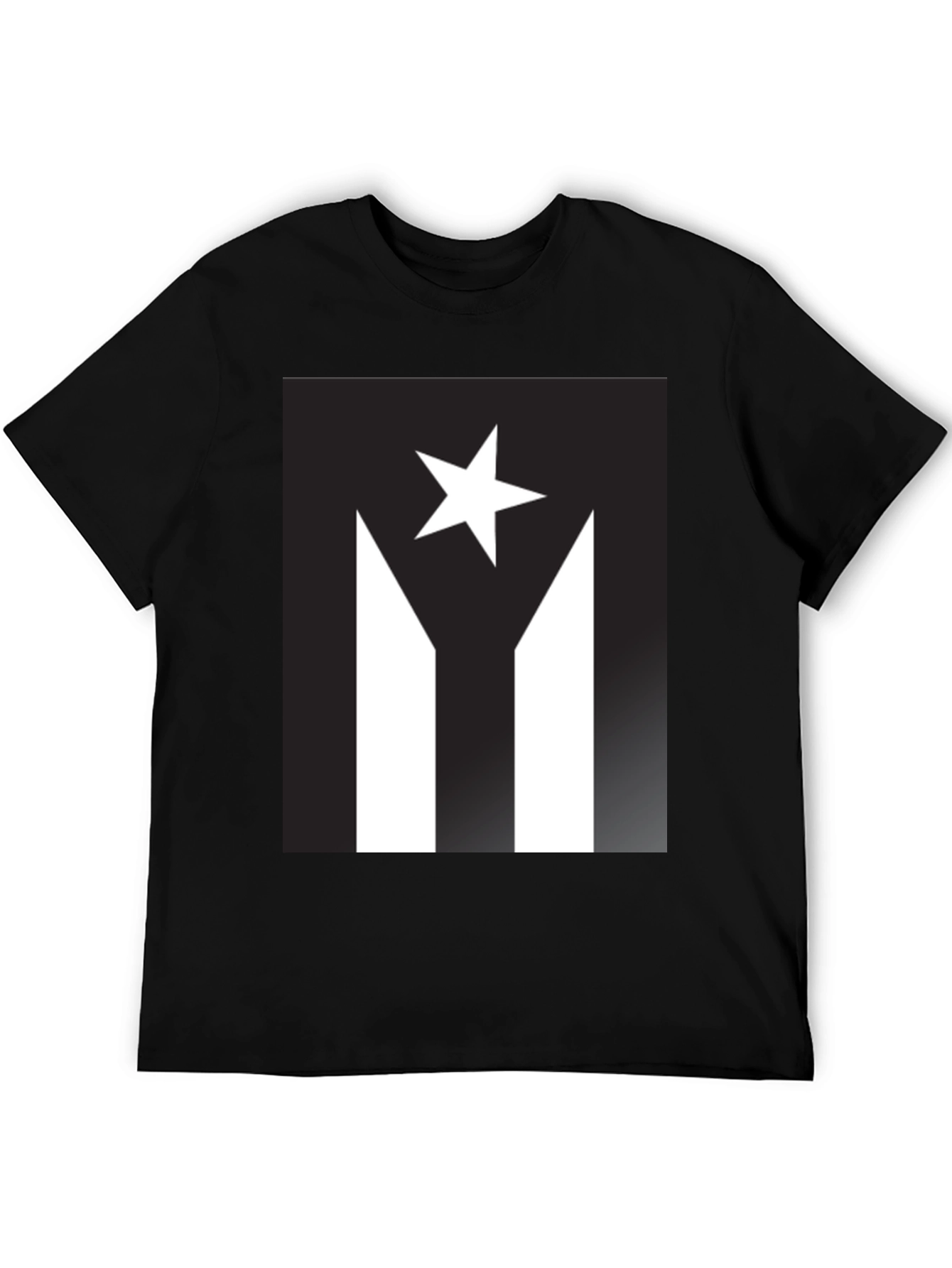 Puerto Rico Flag Inspired Black T-Shirt