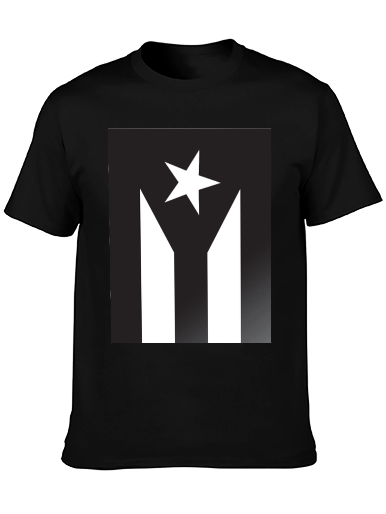 Puerto Rico Flag Inspired Black T-Shirt