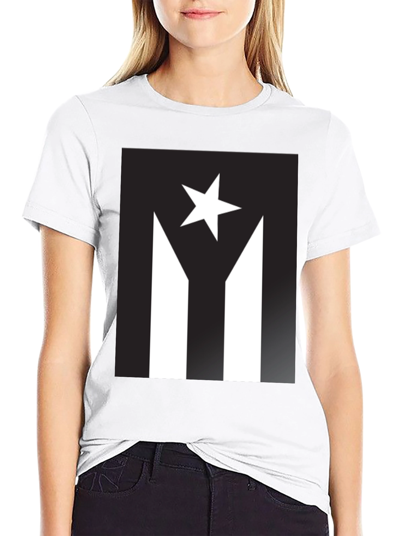 Puerto Rico Flag Inspired Black T-Shirt