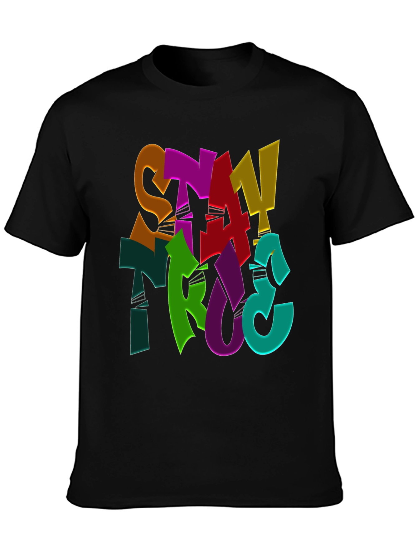 Stay True Graphic Print Black T-Shirt