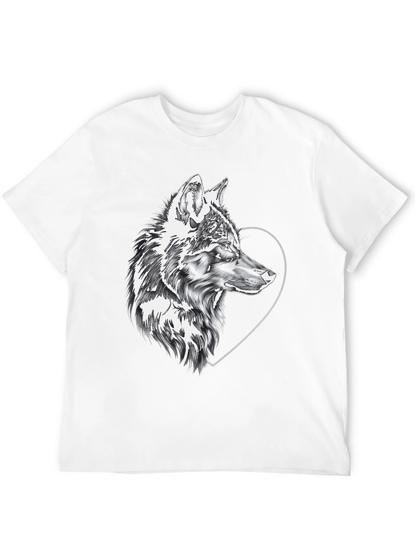 Wolf & Heart Graphic Black Tee