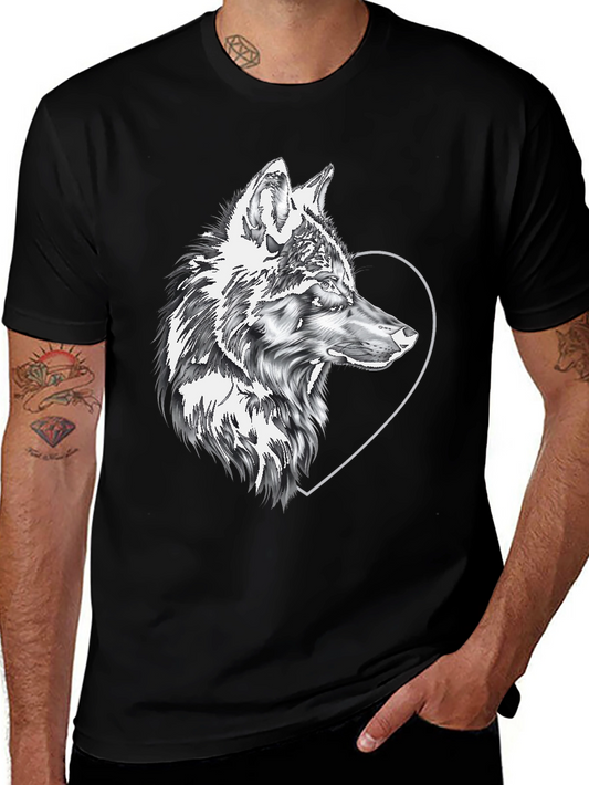 Wolf & Heart Graphic Black Tee