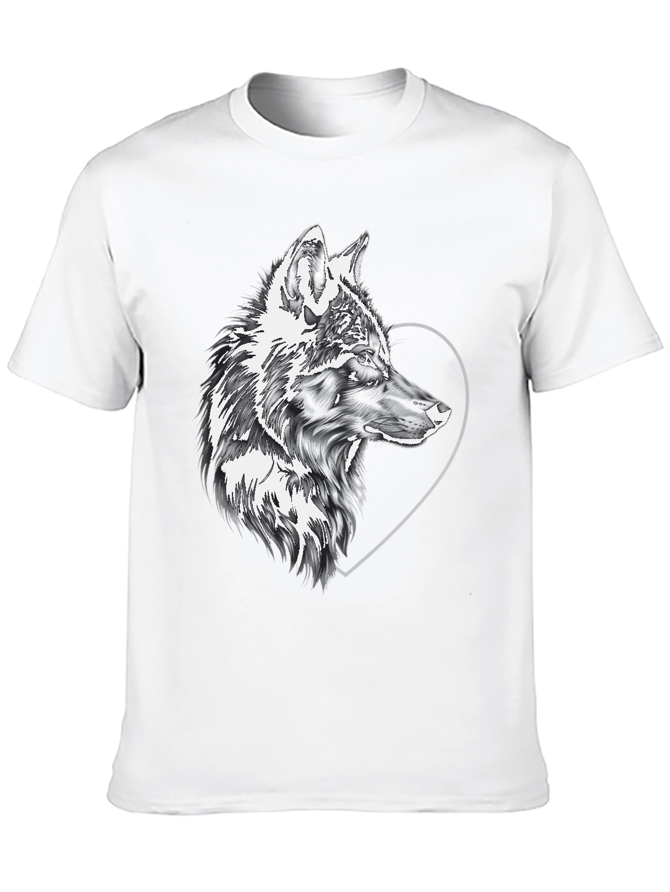 Wolf & Heart Graphic Black Tee