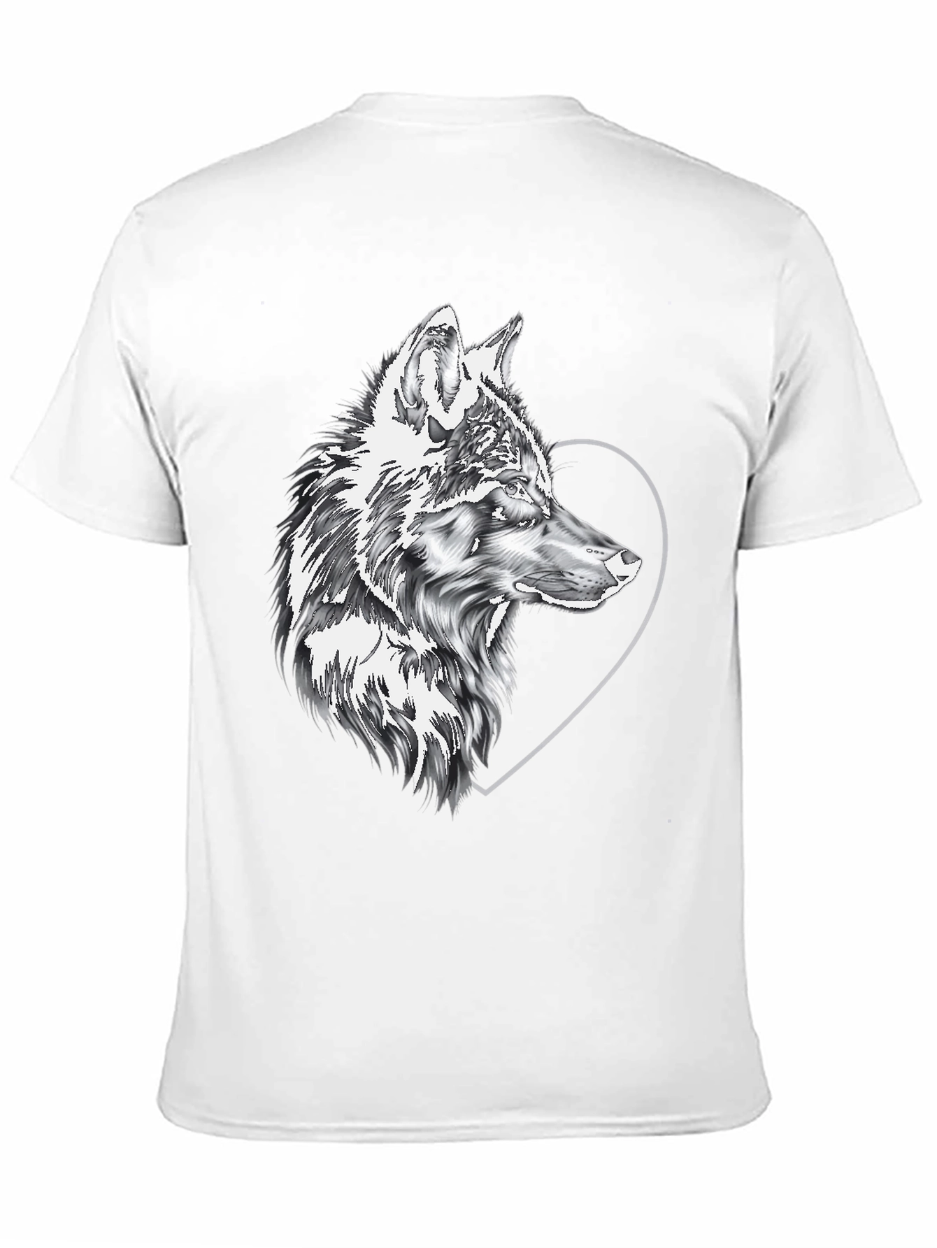 Wolf & Heart Graphic Black Tee