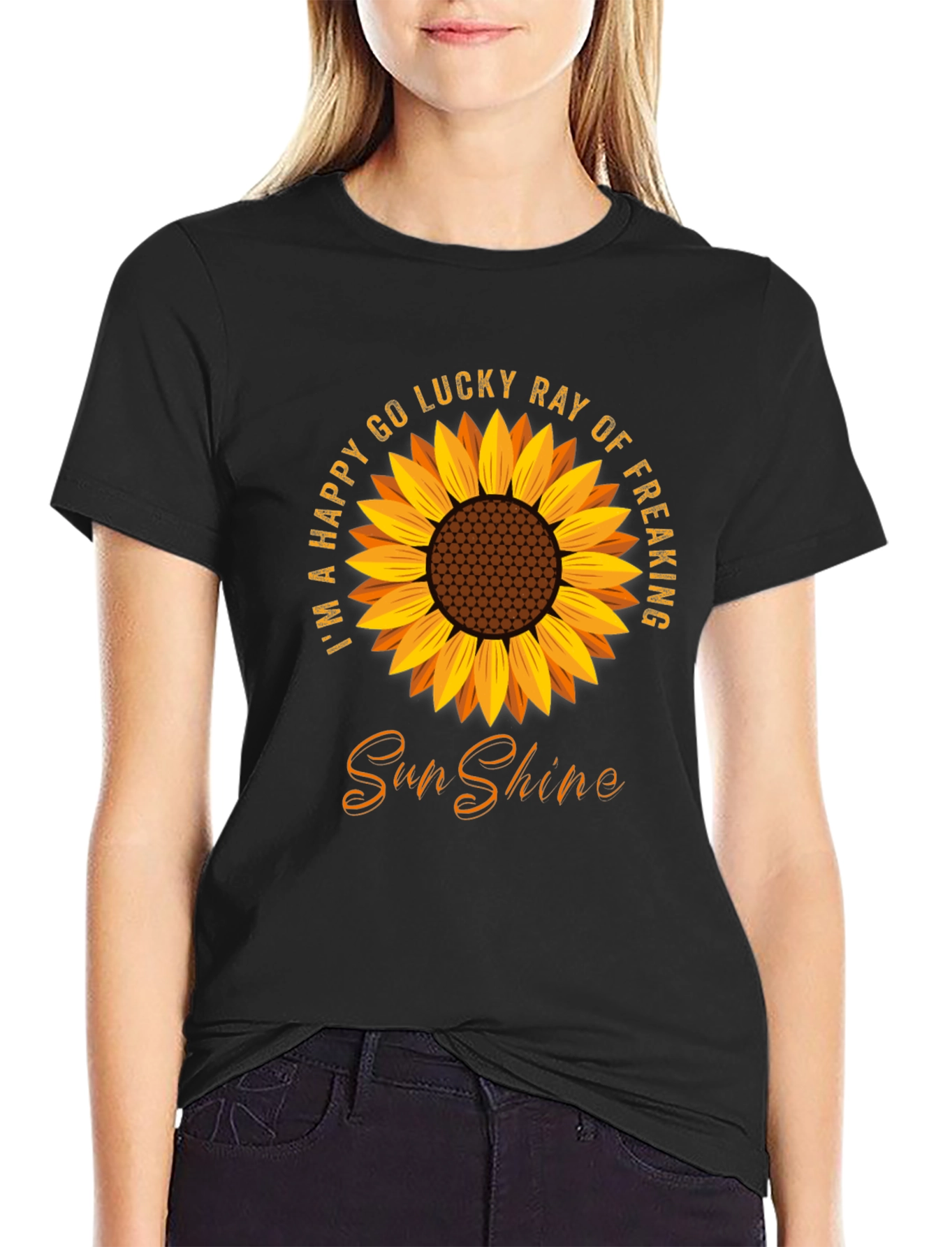Happy Go Lucky Sunflower Graphic Tee