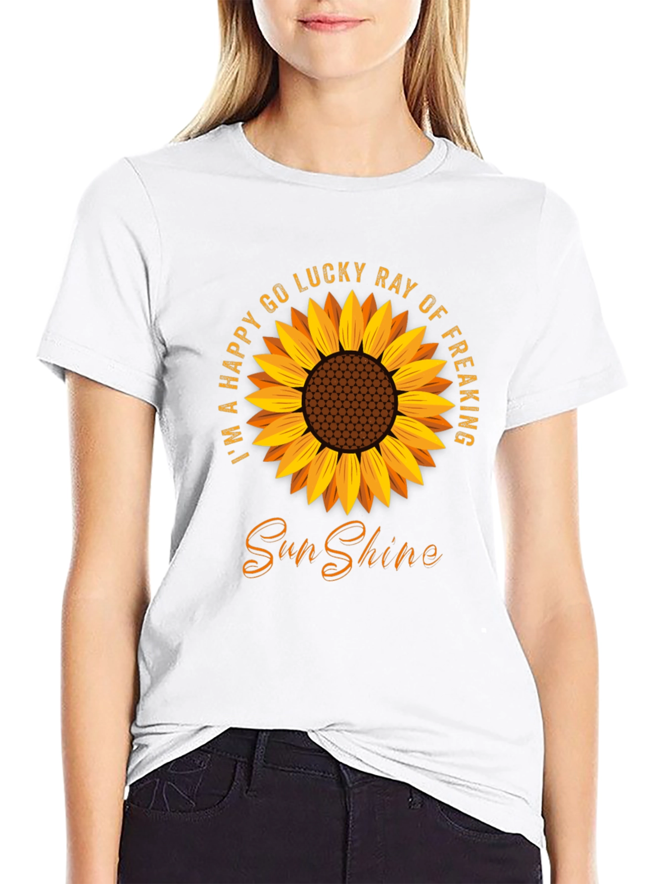 Happy Go Lucky Sunflower Graphic Tee