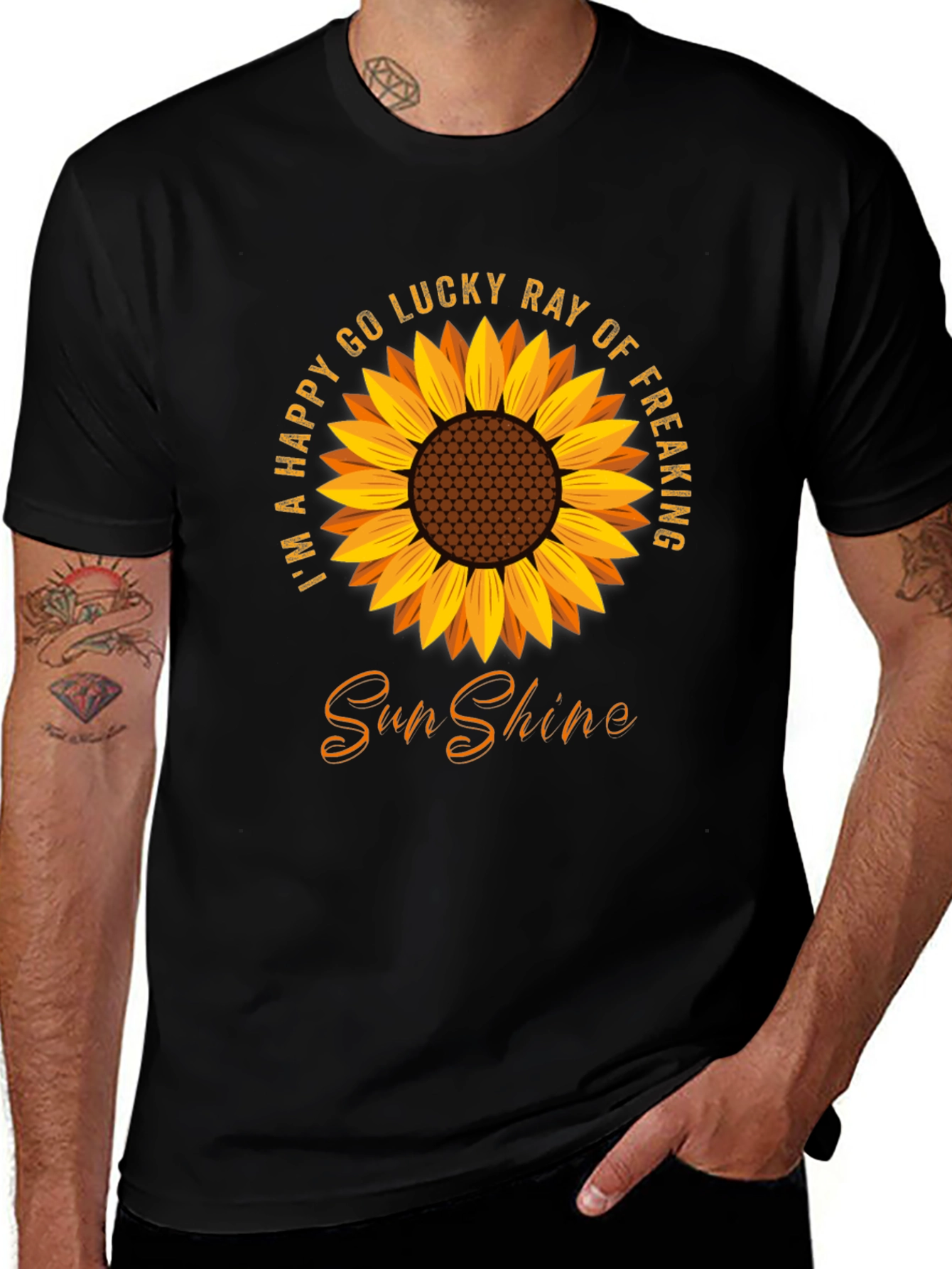 Happy Go Lucky Sunflower Graphic Tee
