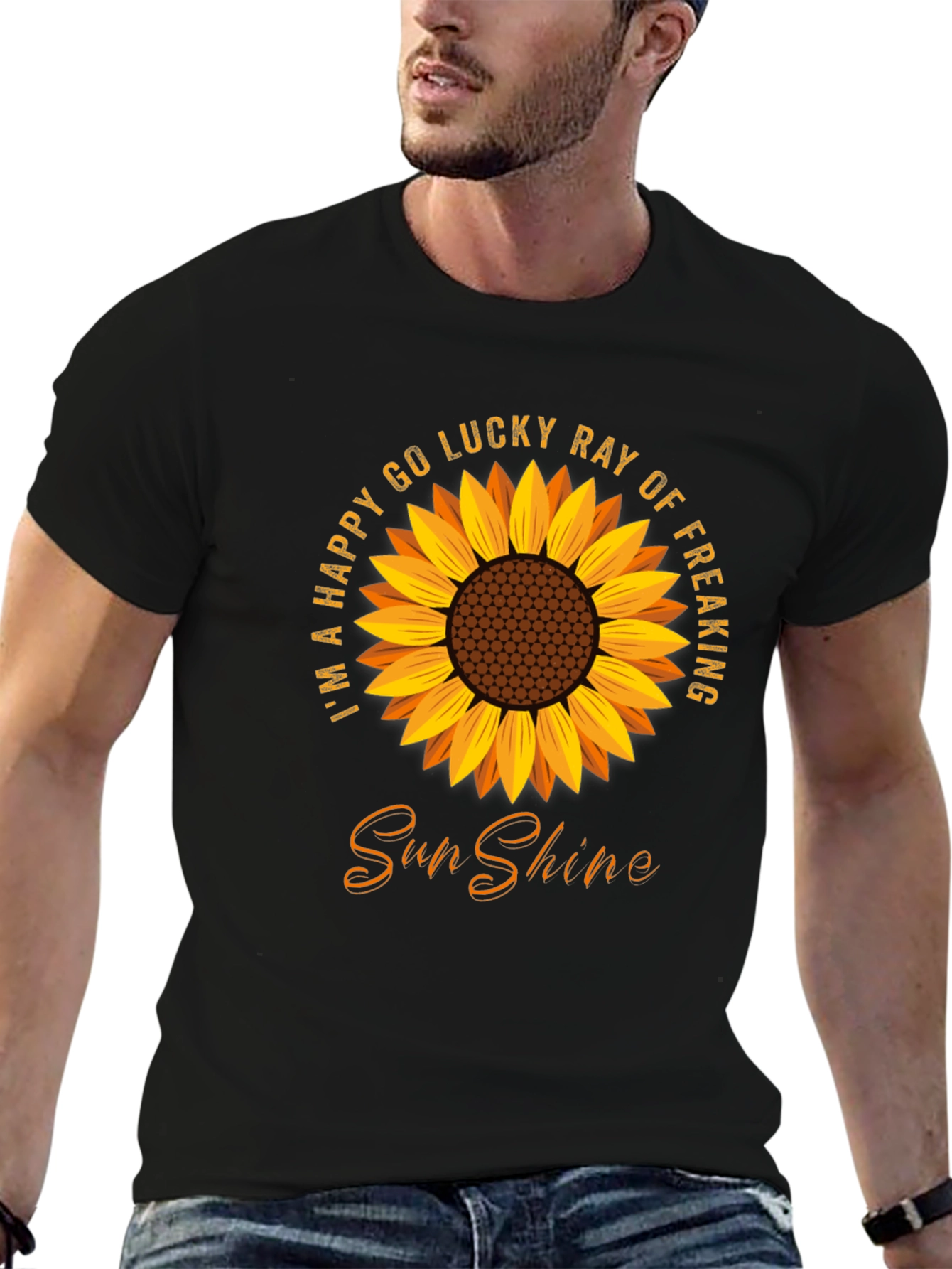 Happy Go Lucky Sunflower Graphic Tee