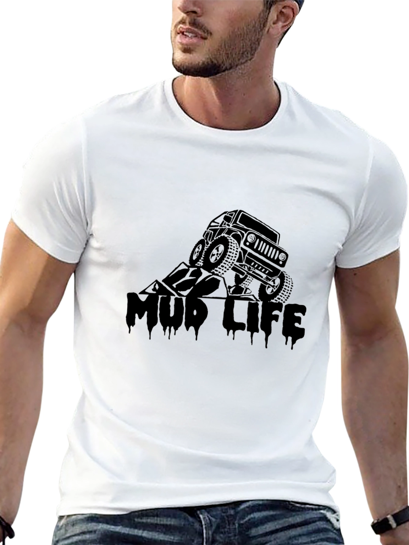 Mud Life Black Graphic Tee for Off-Road Enthusiasts