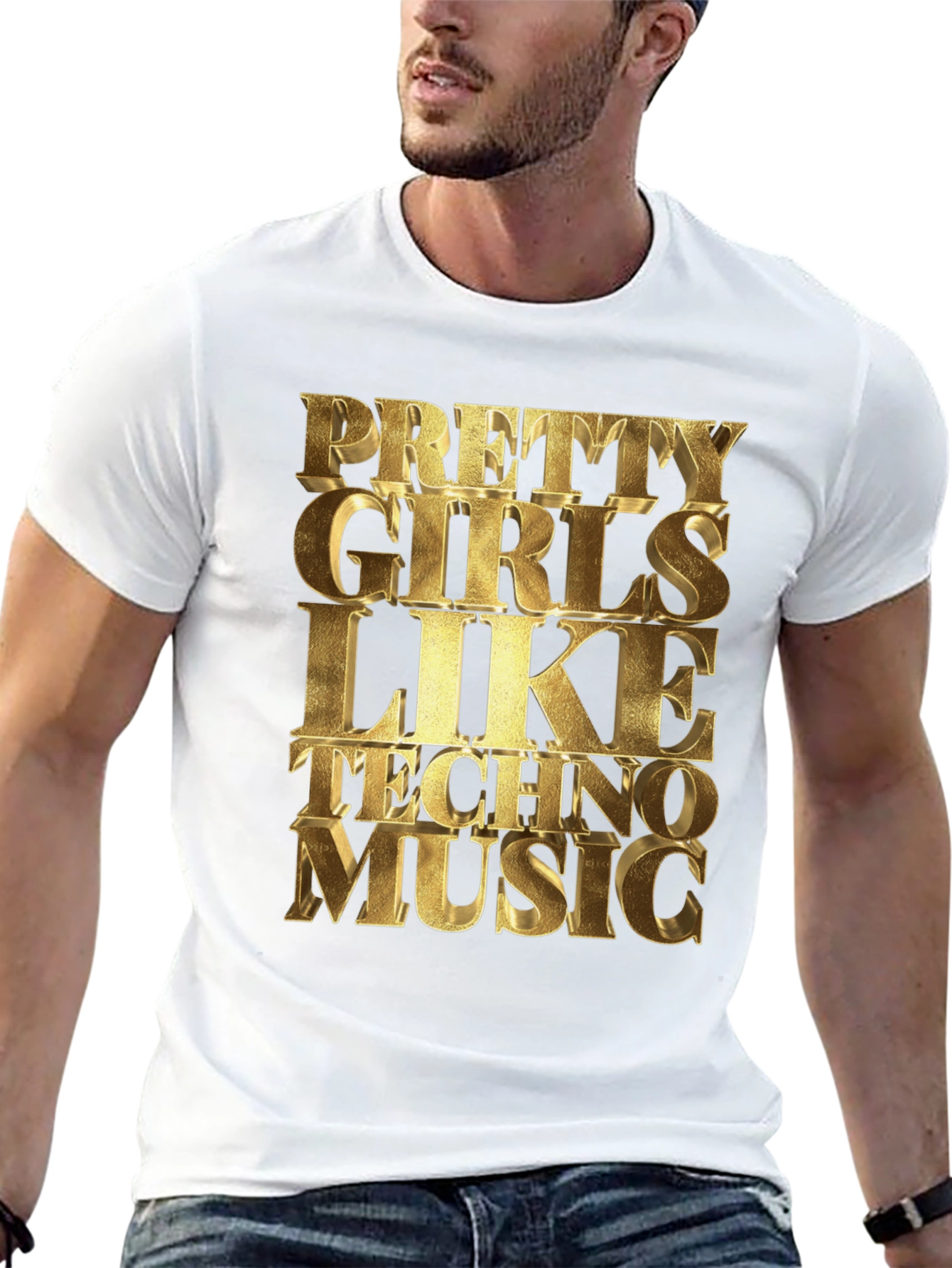 Pretty Girls Love Techno Music Graphic Tee